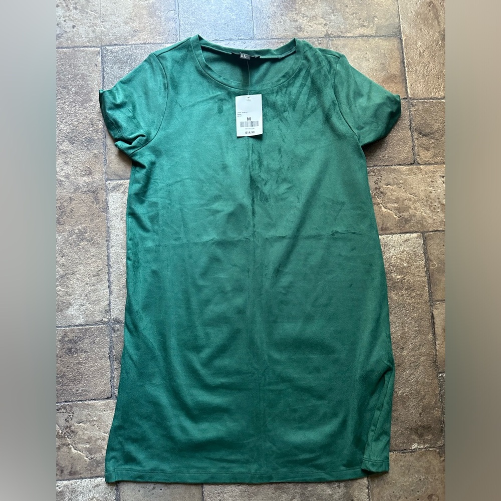 NWT velvet green shirt dress